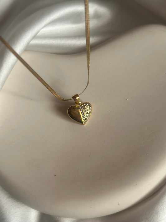 Luxe Studded Heart Necklace