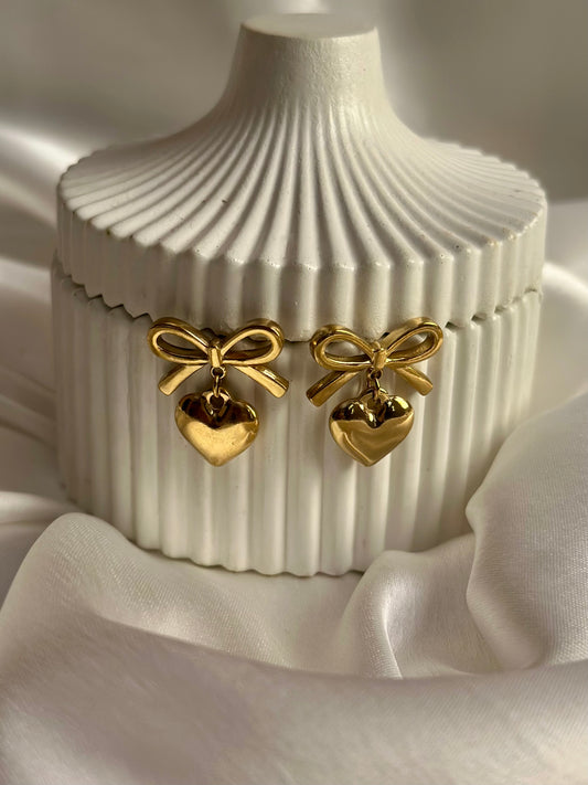 Bow Heart Earrings