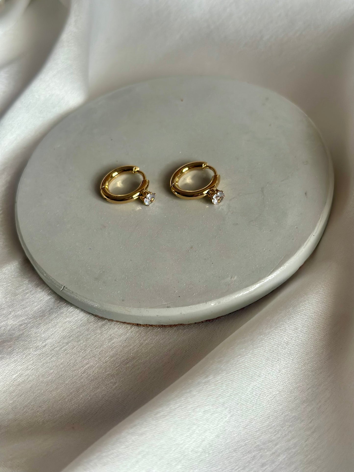 Luxe Studded Tiny Hoop