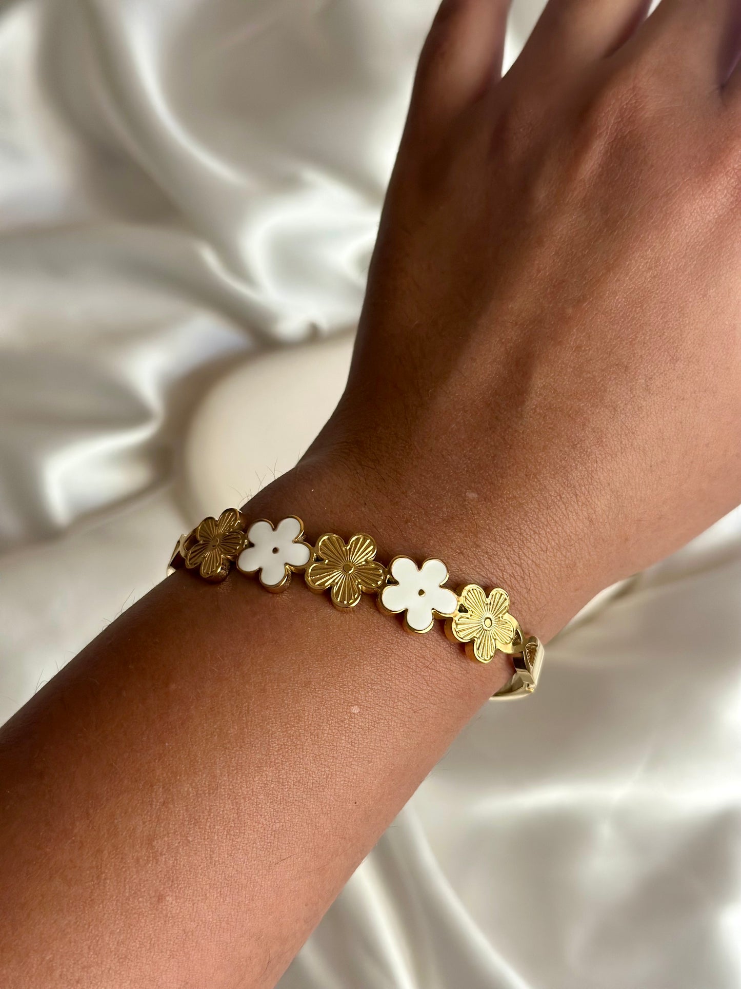 Luxe Flower Bangle Cuff