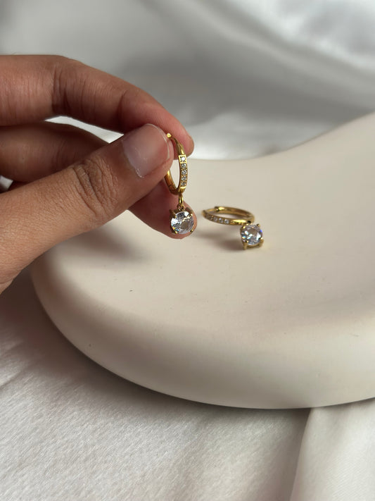 Studded Circle Luxe Huggie