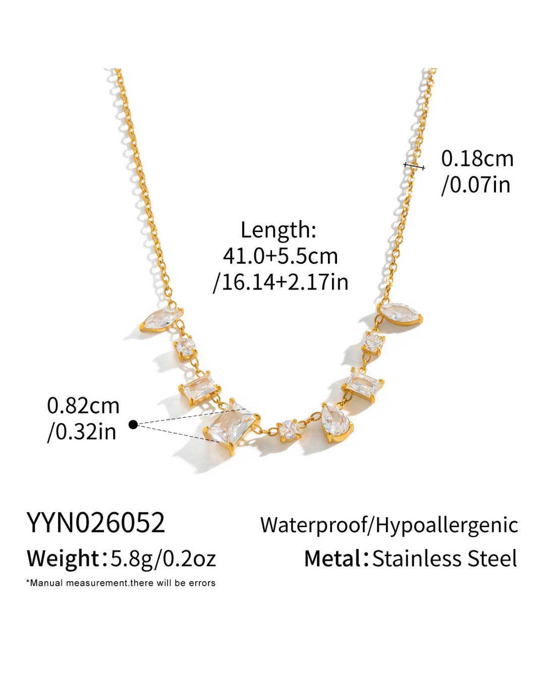 Glimmer Necklace - White stone