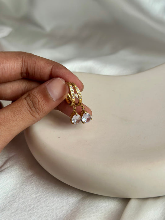 Studded Luxe Drop Huggie