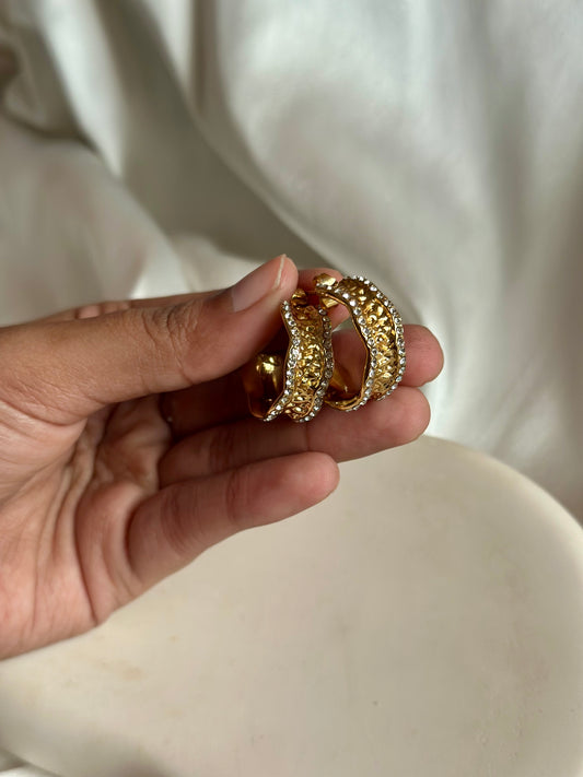 Luxe Festive Studded Hoops