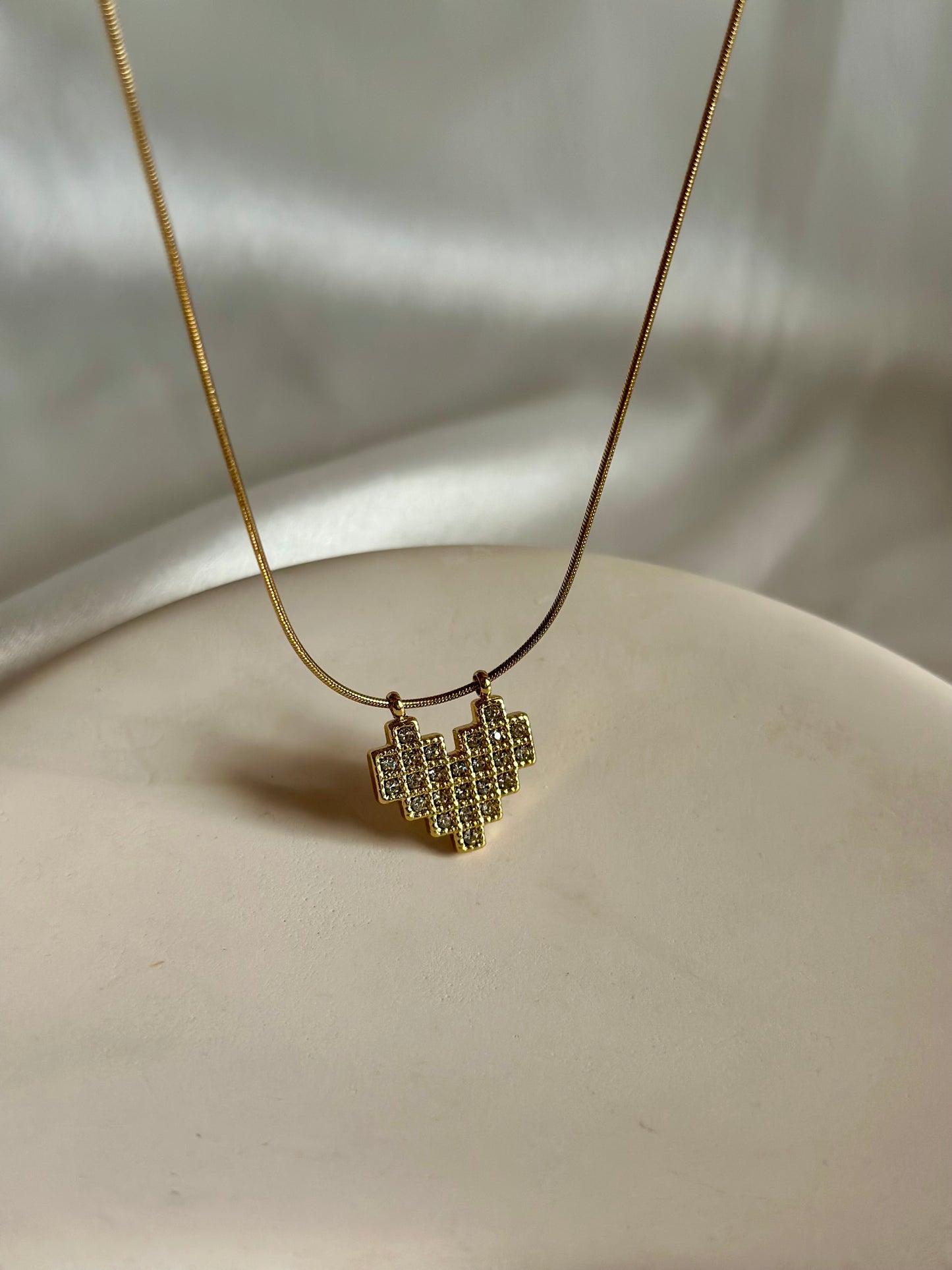 Tetris Heart Necklace