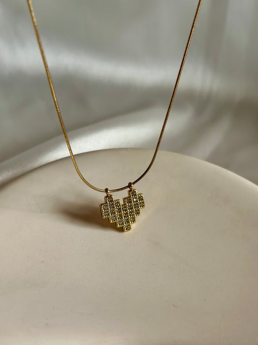 Tetris Heart Necklace