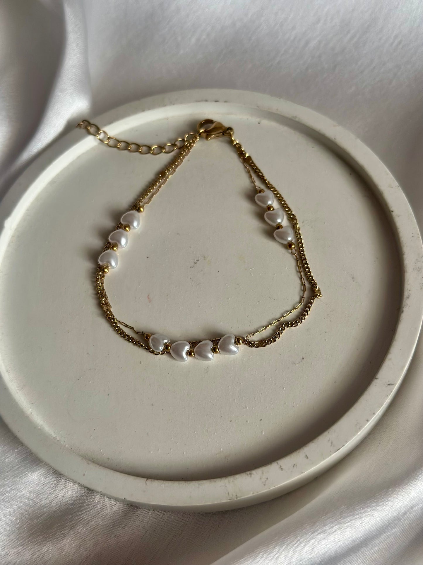 Pearl Heart Fluid Bracelet