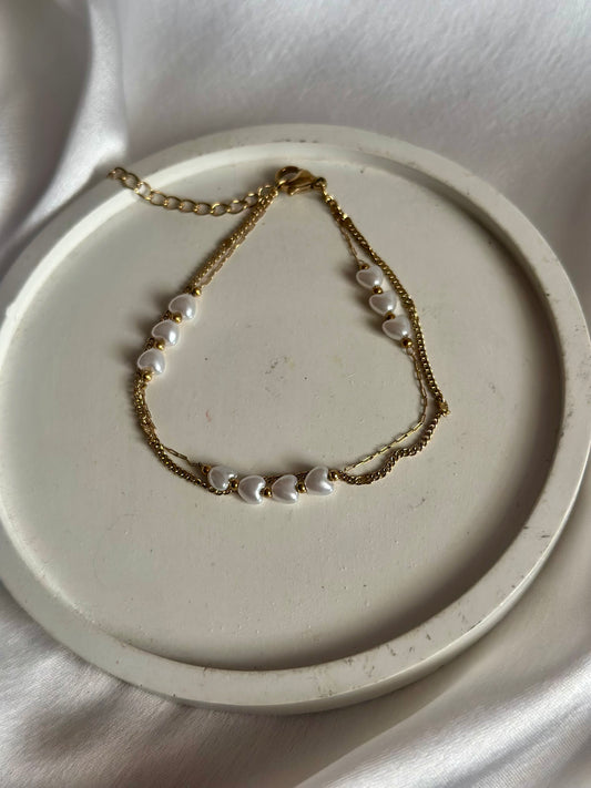 Pearl Heart Fluid Bracelet
