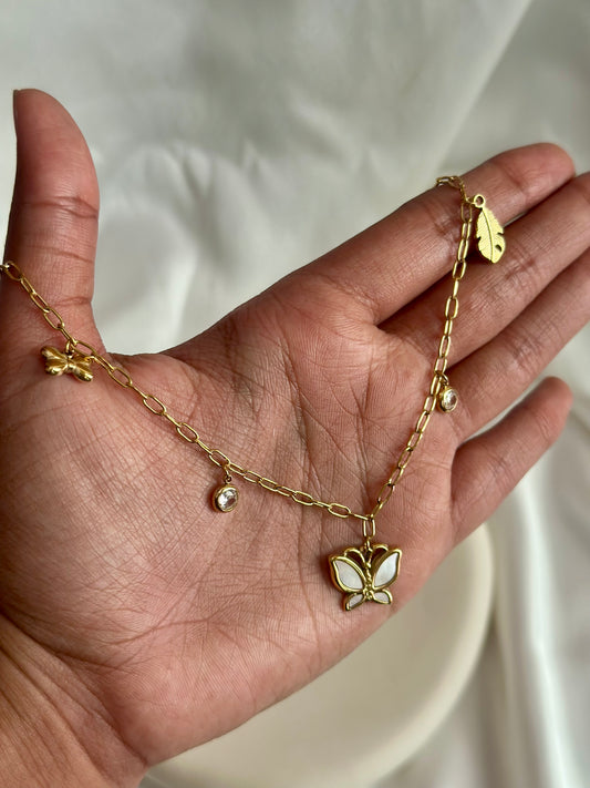 Dainty Butterfly Charm Necklace