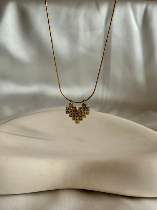 Tetris Heart Necklace