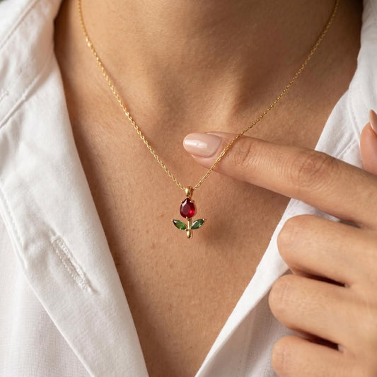 Rosalie Necklace - Red