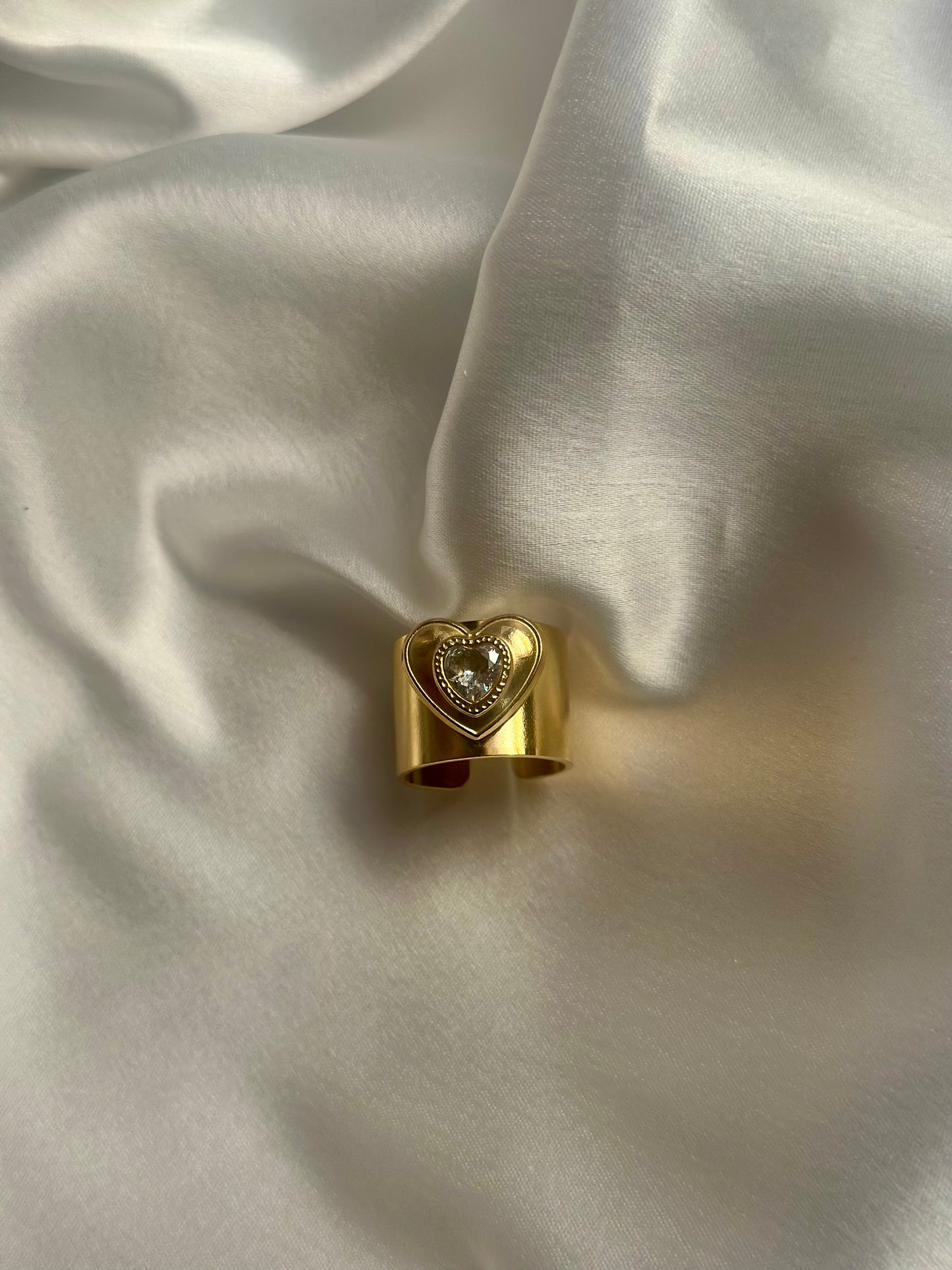 Statement Heart Ring - Adjustable