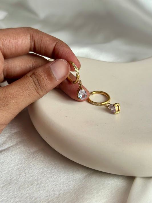 Studded Luxe Drop Huggie