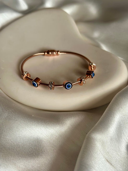 Evil Eye Bracelet - Rose Gold