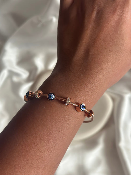 Evil Eye Bracelet - Rose Gold