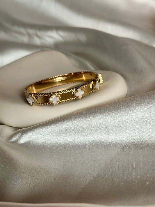 Statement White Clover Cuff