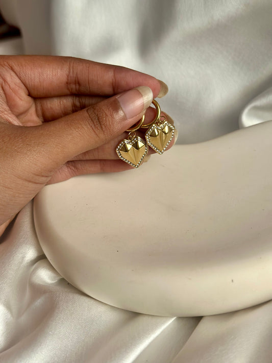 Studded Heart Huggie