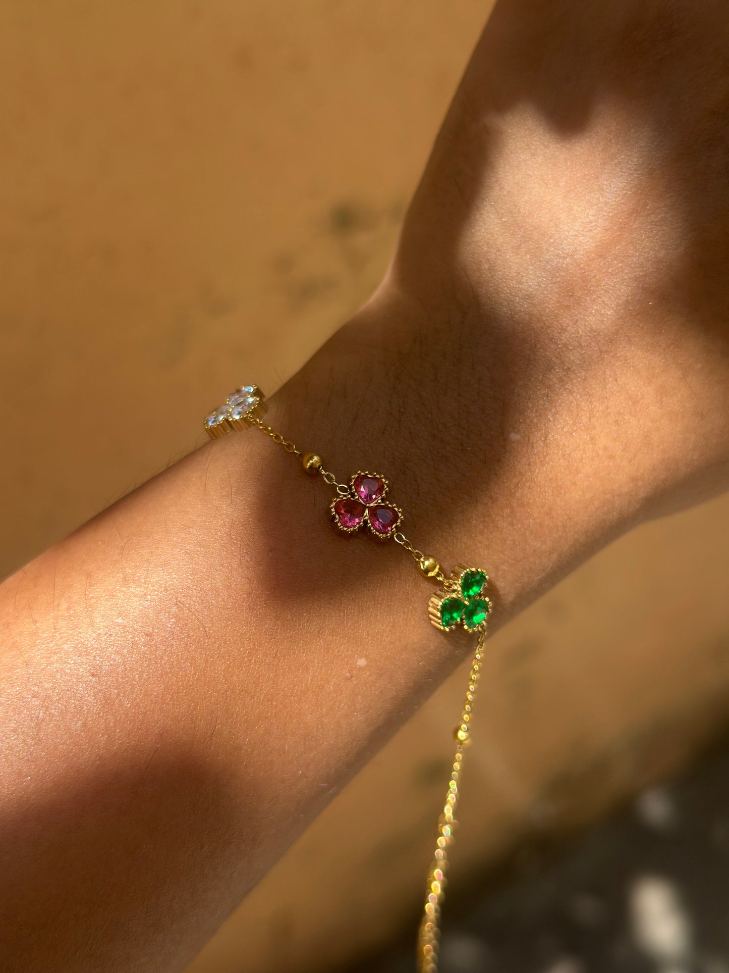 Multicolour Clover Bracelet