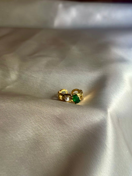 Adjustable Emerald Ring