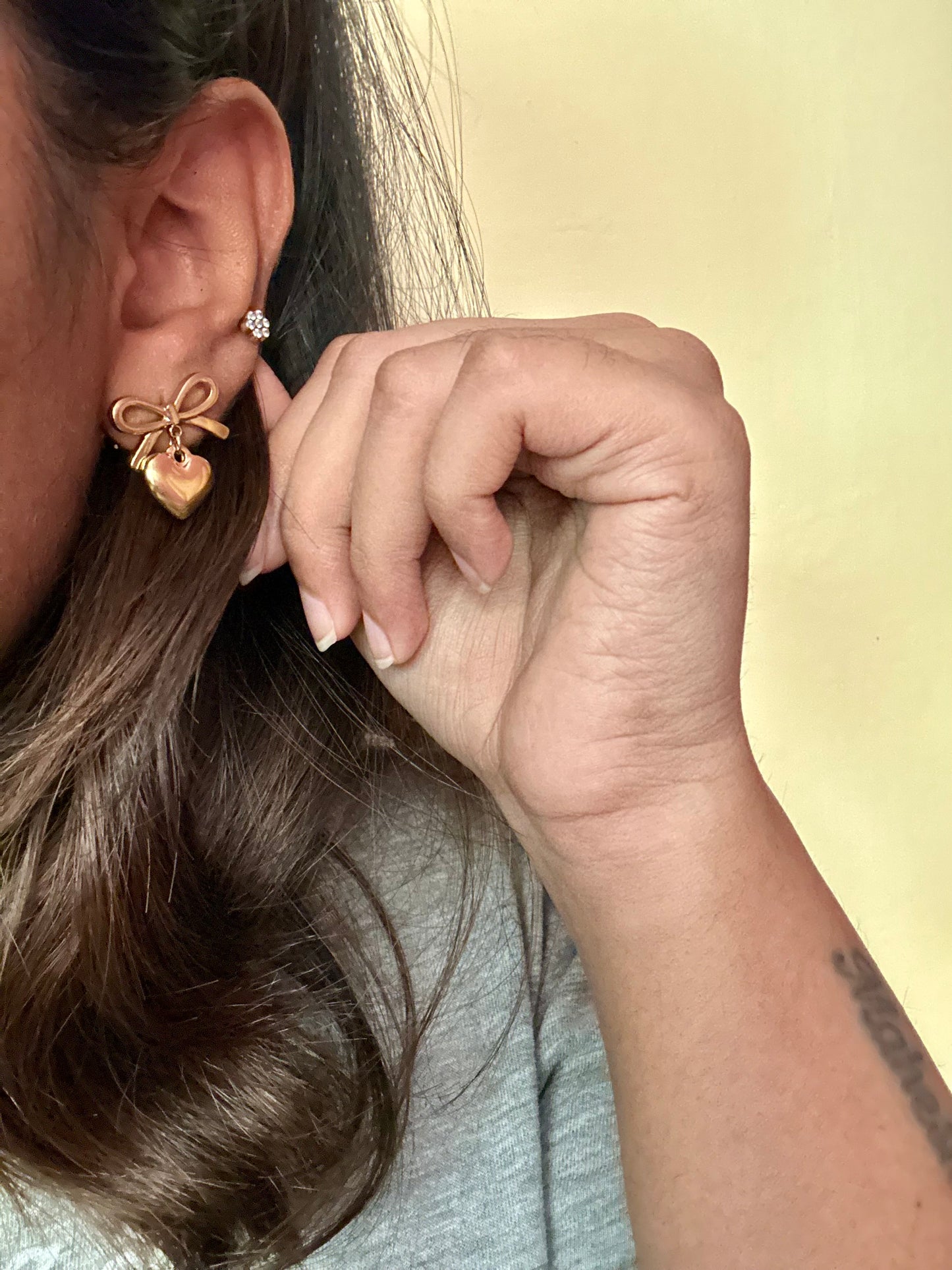 Bow Heart Earrings