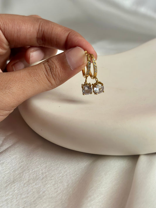 Studded Circle Luxe Huggie