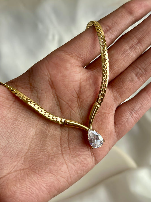 Luxe Pear Diamond Necklace