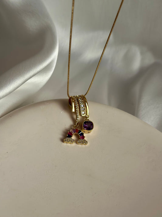 Rainbow Multicolour Charm Necklace