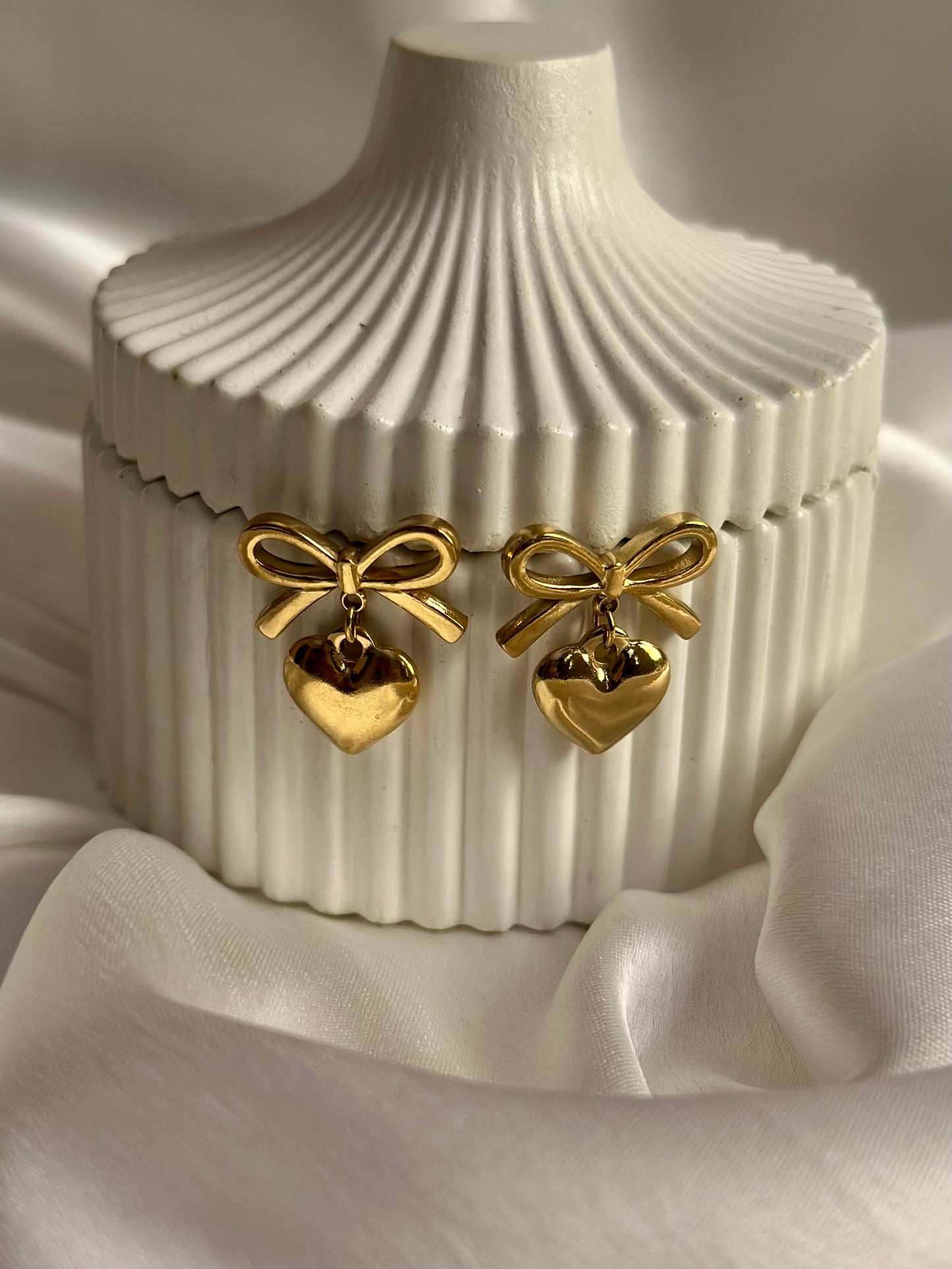Bow Heart Earrings