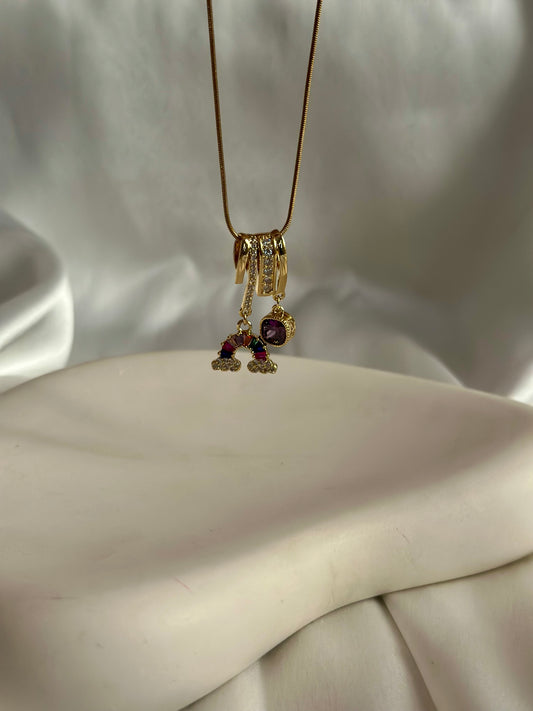 Rainbow Multicolour Charm Necklace