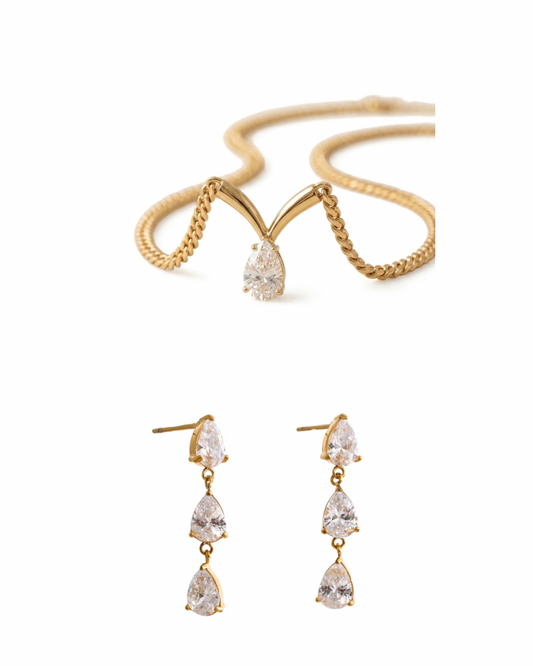 Aurelia Statement Necklace and Dew Earrings Bundle