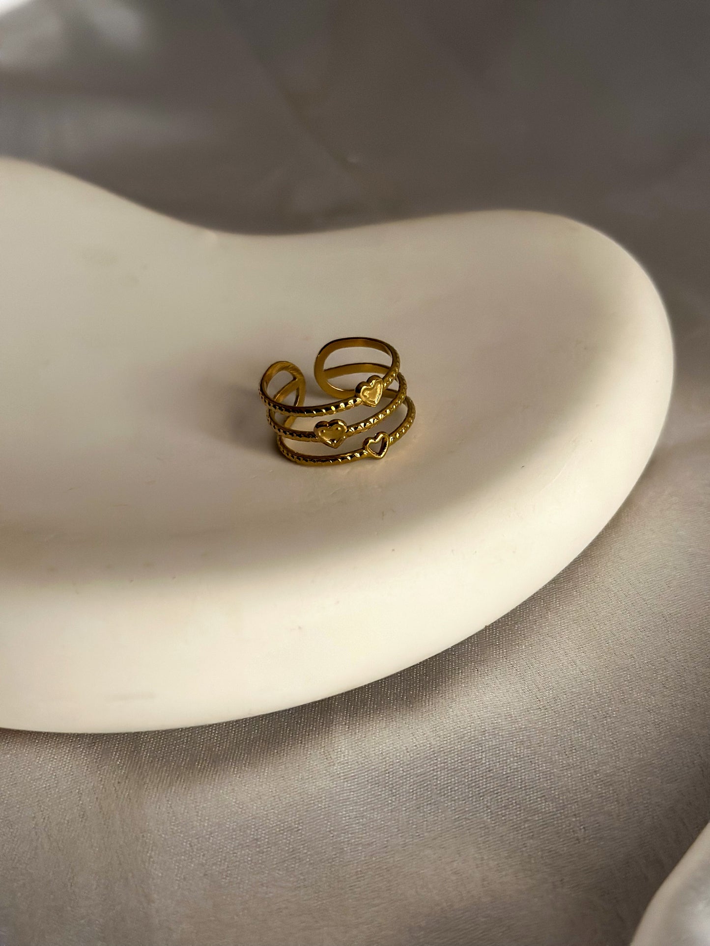 Heart Contemporary Ring - Adjustable