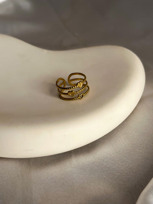 Heart Contemporary Ring - Adjustable