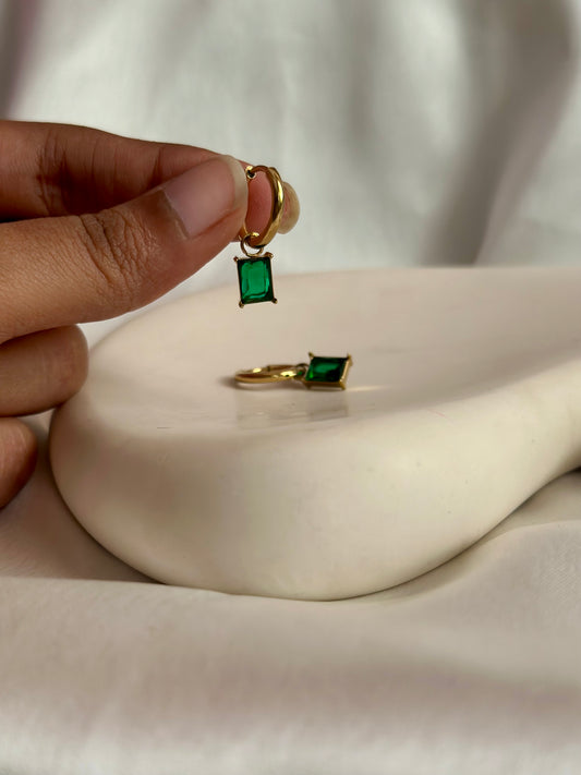 Emerald Stone Huggie