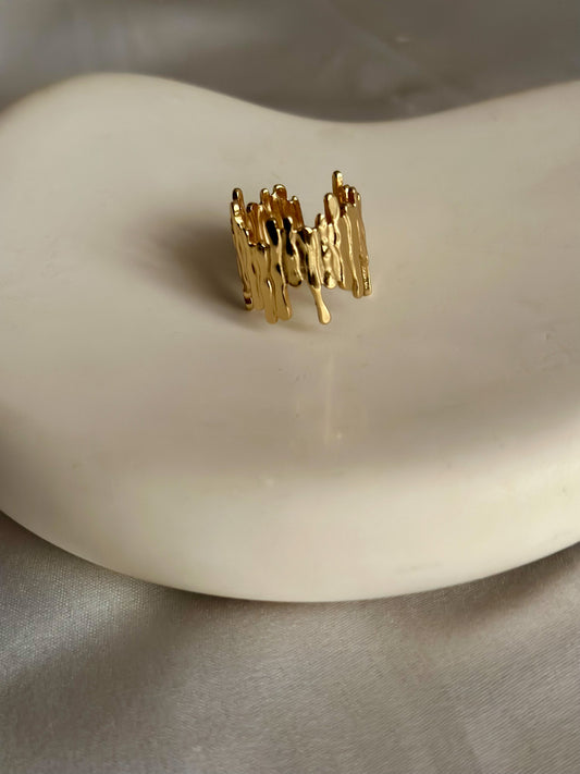 Wave Contemporary Ring - Adjustable