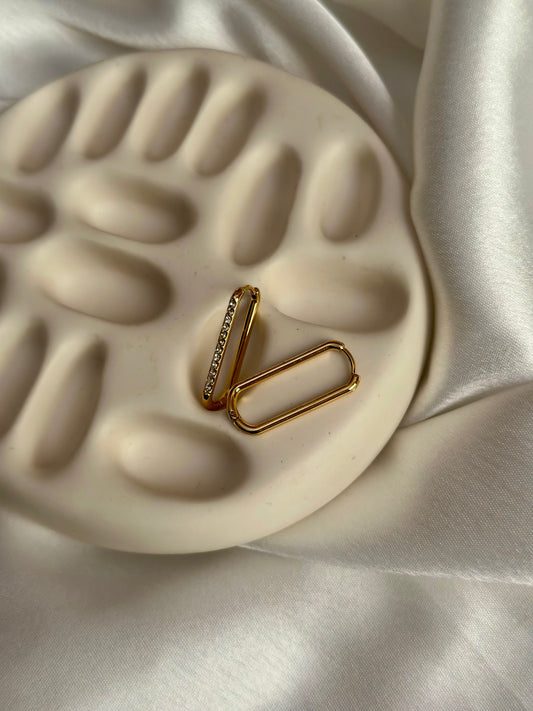 Studded Square Hoop