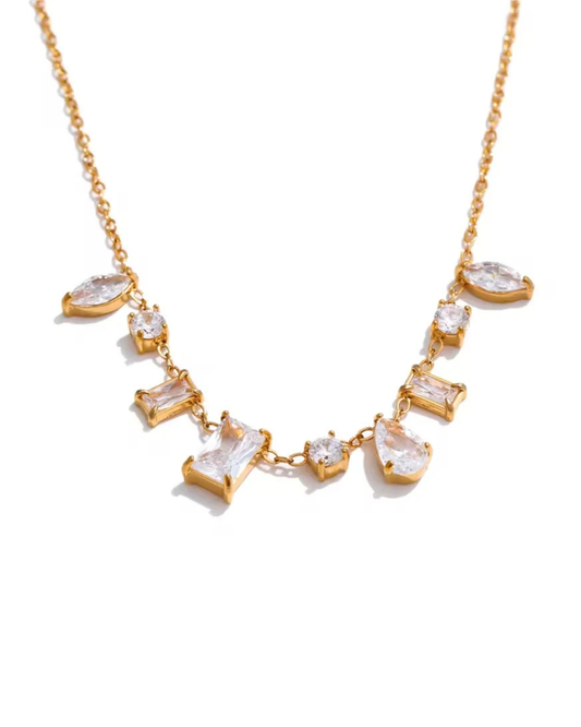 Glimmer Necklace - White stone