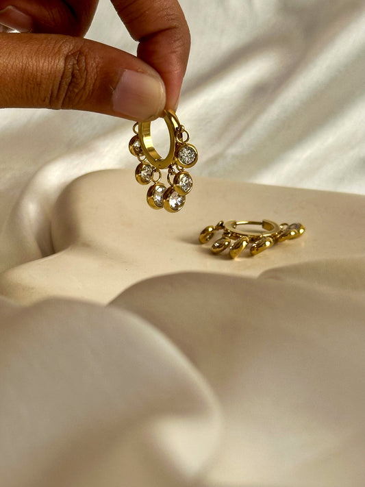Regal Drop Earrings - White