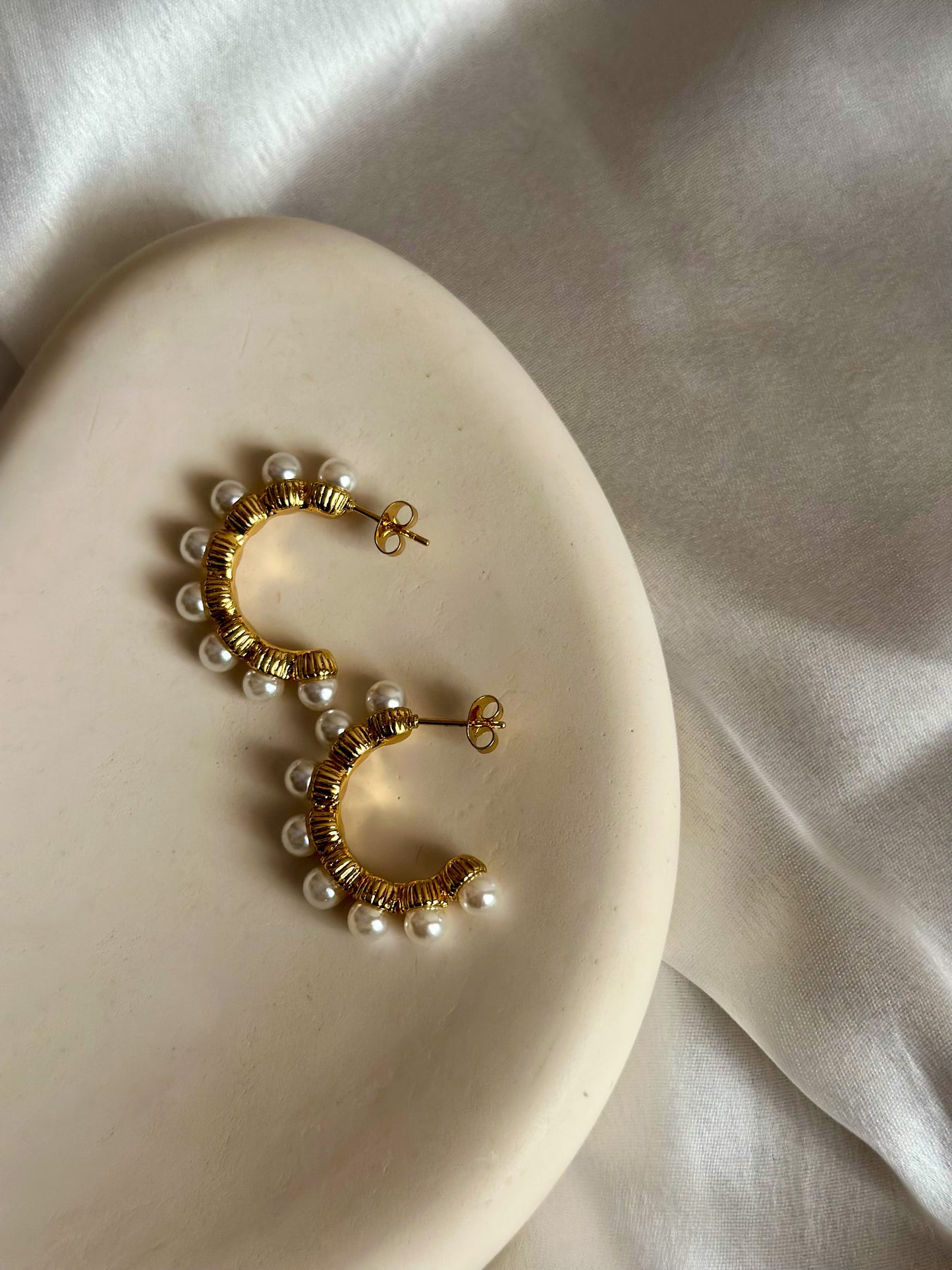 Statement Luxe Pearl Hoops