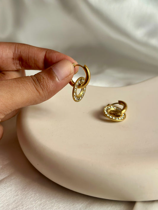 Luxe Studded Circle Huggies
