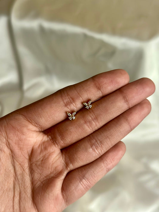 Tiny butterfly stud