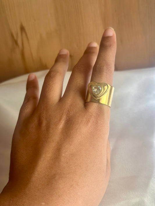 Statement Heart Ring - Adjustable