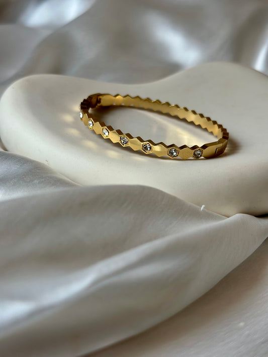 Luxe Hexagon studded cuff