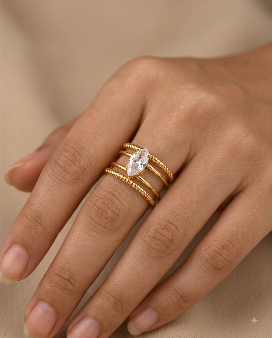 Luna Statement Ring - Adjustable