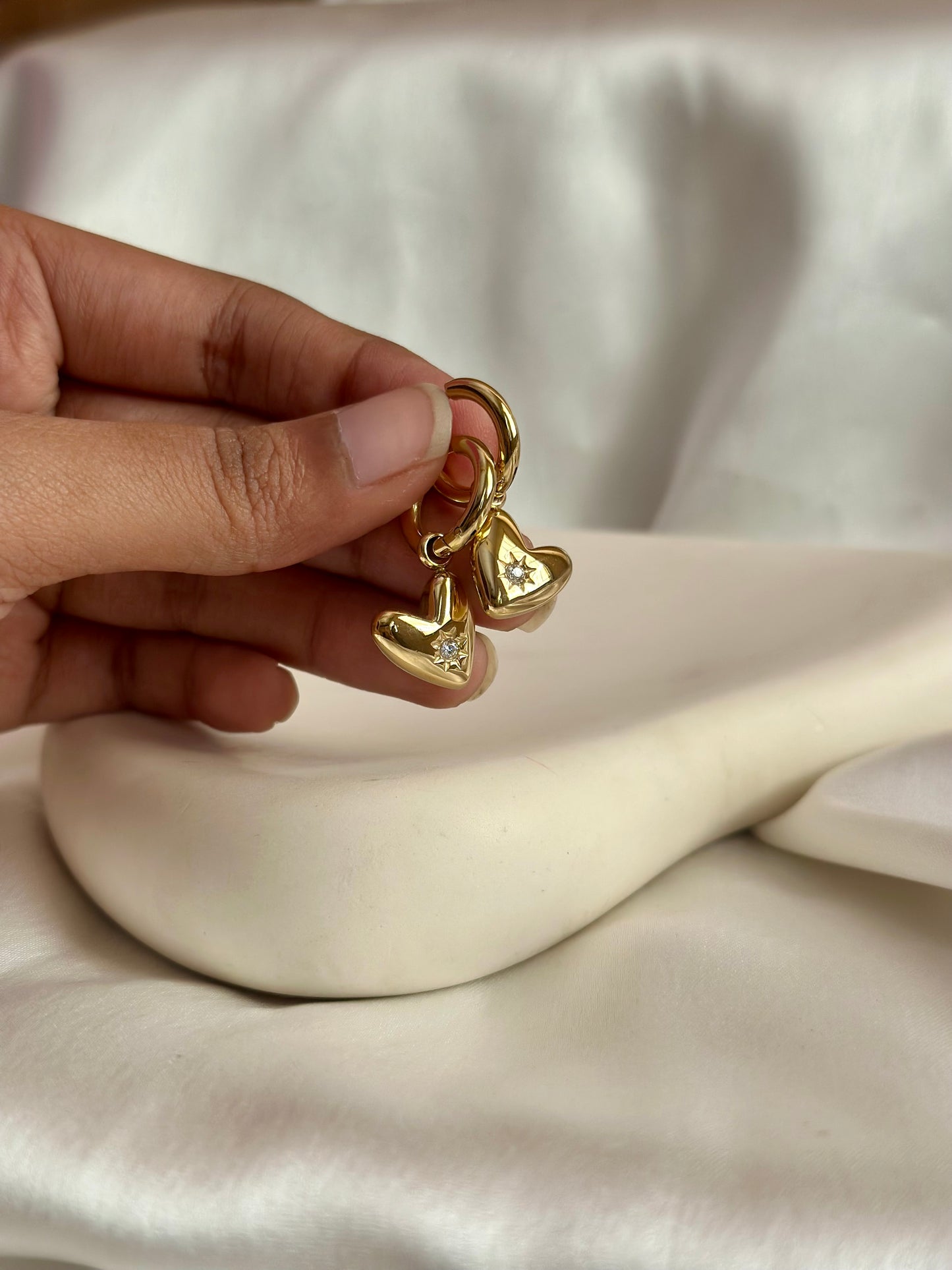 Luxe Quirky Heart Huggie