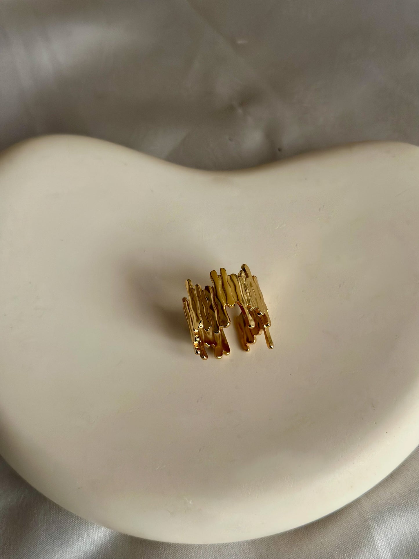 Wave Contemporary Ring - Adjustable