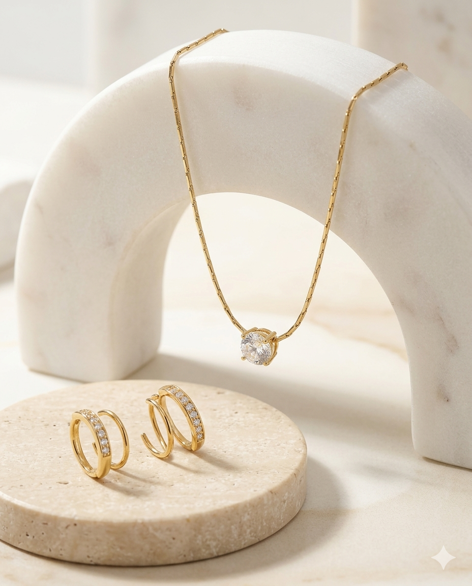 The Everyday Aura Duo - Earrings and Necklace
