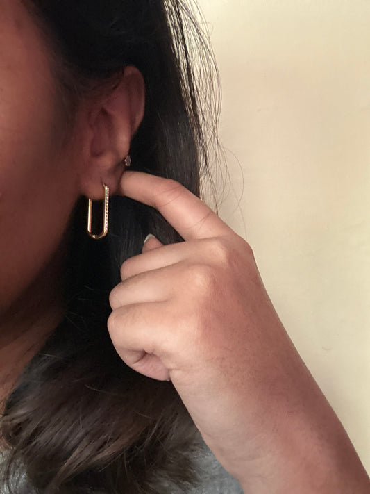 Studded Square Hoop