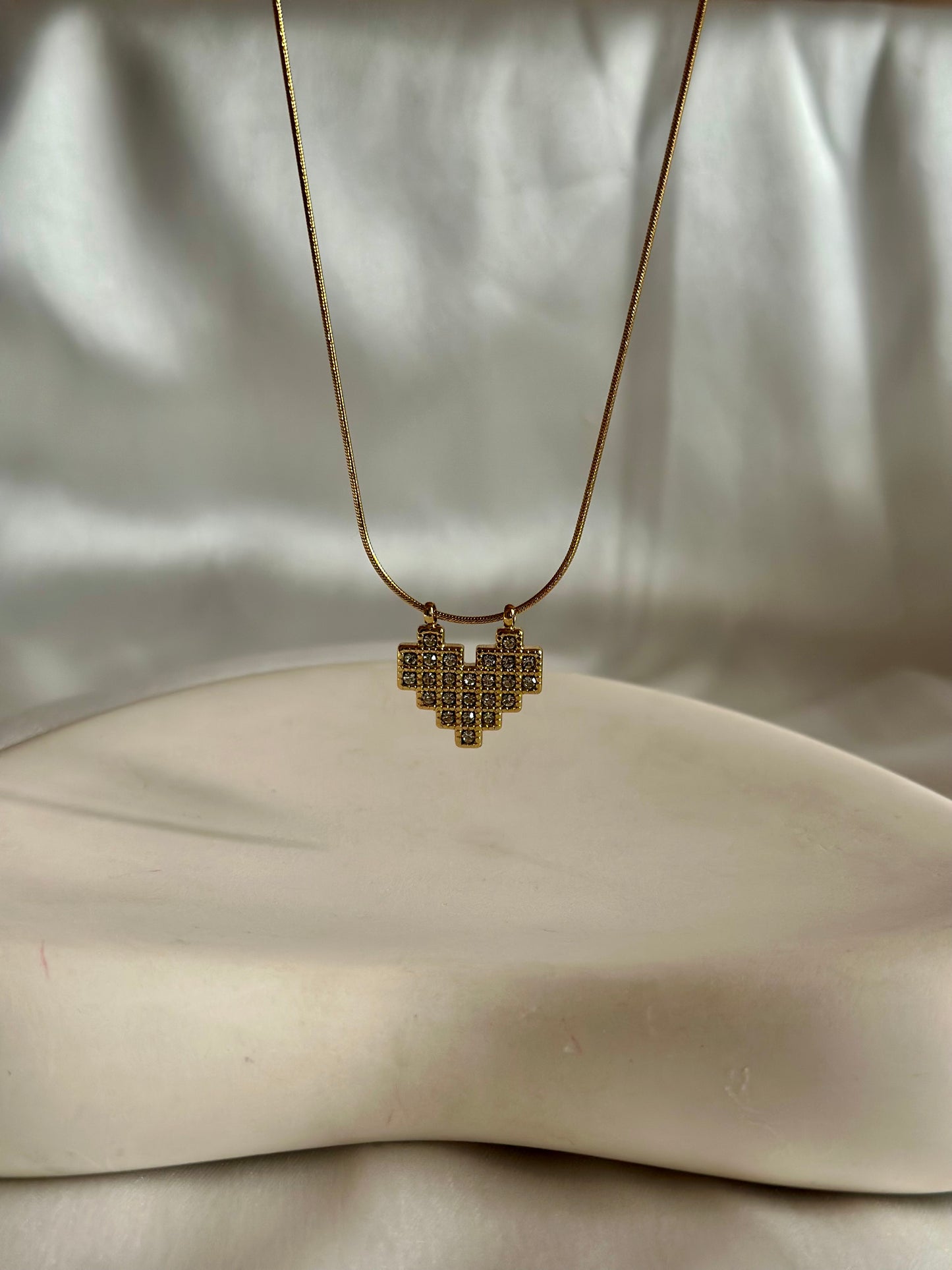 Tetris Heart Necklace