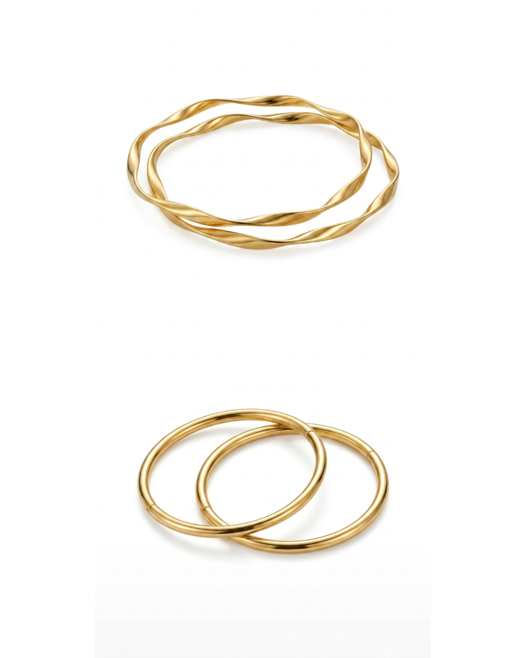 Twisted Bangles and Luxe Oval Cuff Bundle ( A Pair Each)