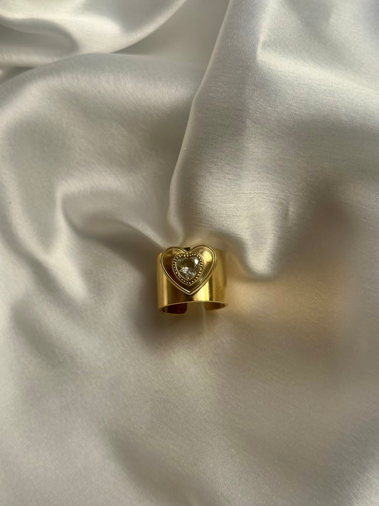Statement Heart Ring - Adjustable
